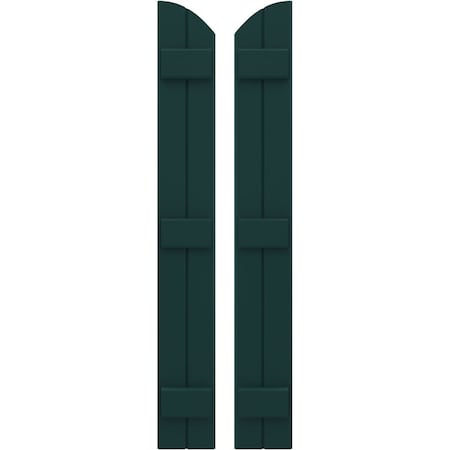 Ekena Millwork Americraft 2-Board (3 Batten) Wood Joined Board-n-Batten Shutters w/Ellipt Top, ARW401BE207X58FGH, PR ARW401BE207X58FGH